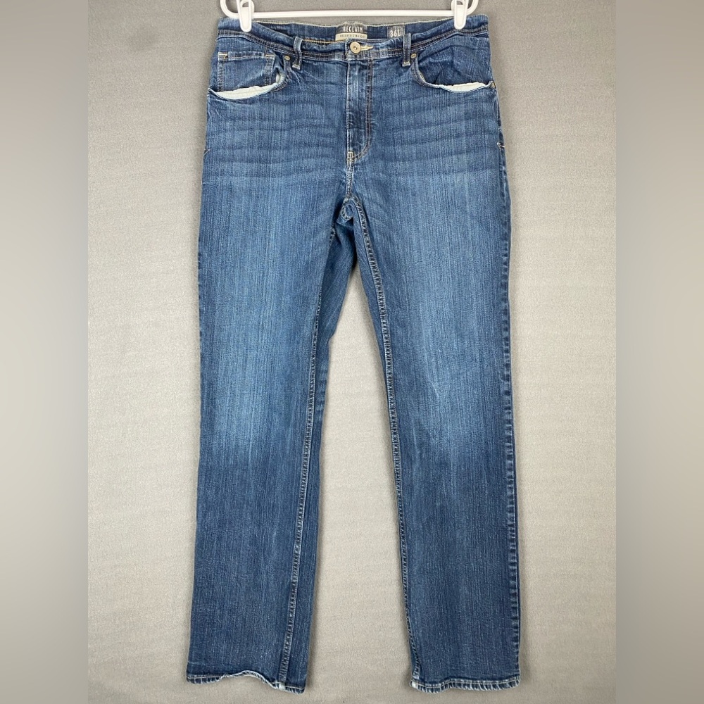 Reclaim Relaxed Straight Leg Jeans Men's 34x33 Medium Wash Denim‎ Embroidered